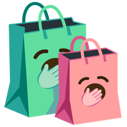shopping bags and yawning face