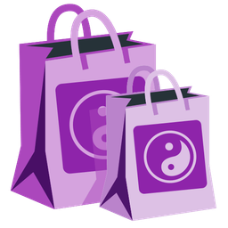 shopping bags and yin yang