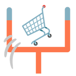 shopping cart and american football