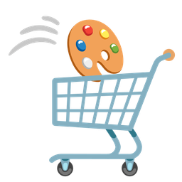 shopping cart and artist palette