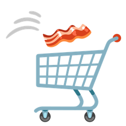 shopping cart and bacon