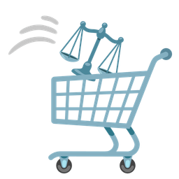 shopping cart and balance scale