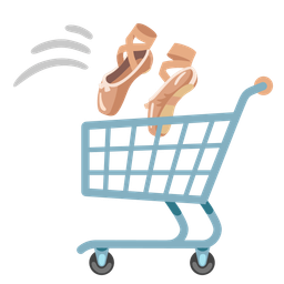shopping cart and ballet shoes