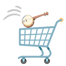 shopping cart and banjo
