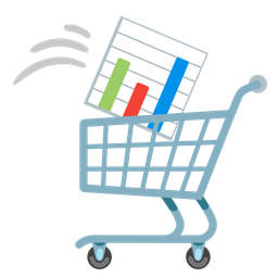 shopping cart and bar chart