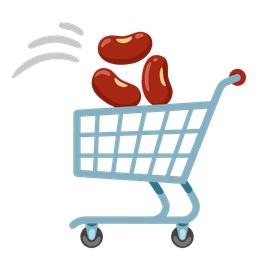 shopping cart and beans