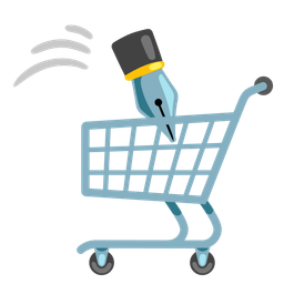 shopping cart and black nib