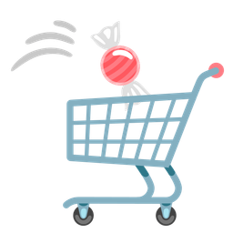 shopping cart and candy