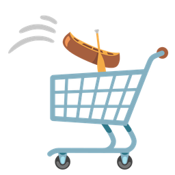 shopping cart and canoe