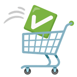 shopping cart and check mark button