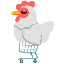 shopping cart and chicken