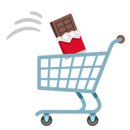 shopping cart and chocolate bar