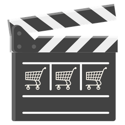 shopping cart and clapper board
