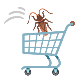 shopping cart and cockroach