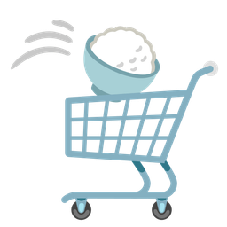 shopping cart and cooked rice