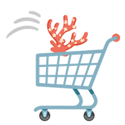 shopping cart and coral
