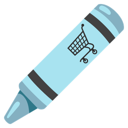 shopping cart and crayon