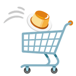shopping cart and custard