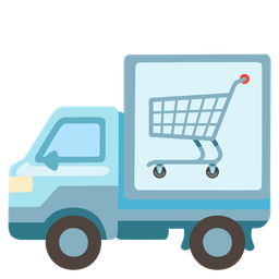 shopping cart and delivery truck
