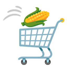 shopping cart and ear of corn
