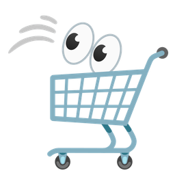 shopping cart and eyes