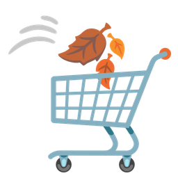 shopping cart and fallen leaf