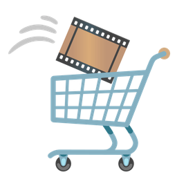 shopping cart and film frames