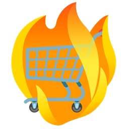 shopping cart and fire