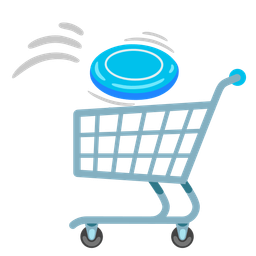 shopping cart and flying disc