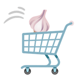 shopping cart and garlic
