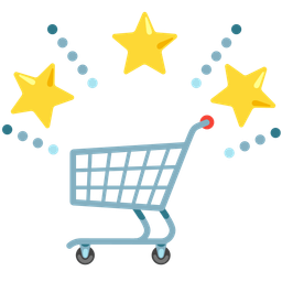 shopping cart and glowing star