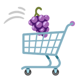 shopping cart and grapes