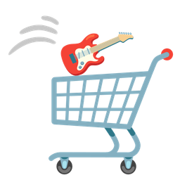 shopping cart and guitar