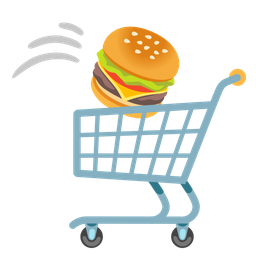 shopping cart and hamburger