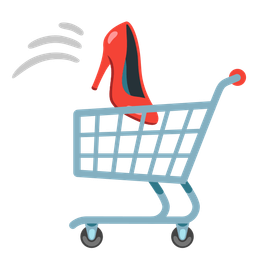 shopping cart and high-heeled shoe