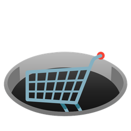 shopping cart and hole