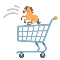shopping cart and horse