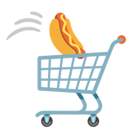 shopping cart and hot dog