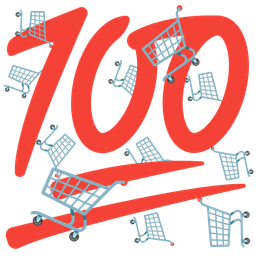 shopping cart and hundred points