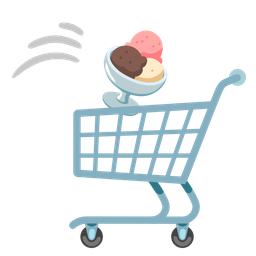 shopping cart and ice cream