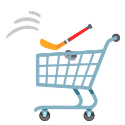 shopping cart and ice hockey