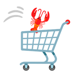 shopping cart and lobster