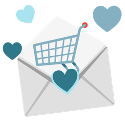 shopping cart and love letter