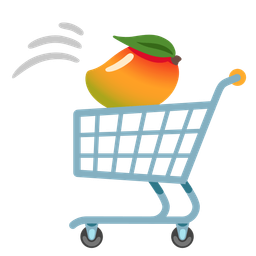 shopping cart and mango