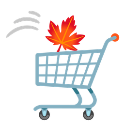 shopping cart and maple leaf
