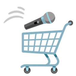 shopping cart and microphone