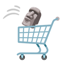 shopping cart and moai