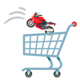 shopping cart and motorcycle