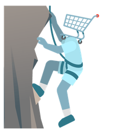 shopping cart and mountain