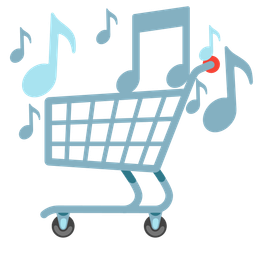 shopping cart and musical notes